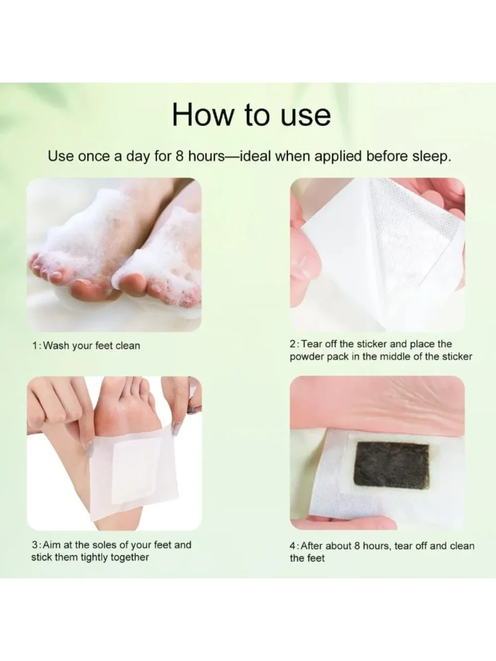100 Deep Cleansing Foot Pads | Natural Bamboo Patch for Stress Relief & Better